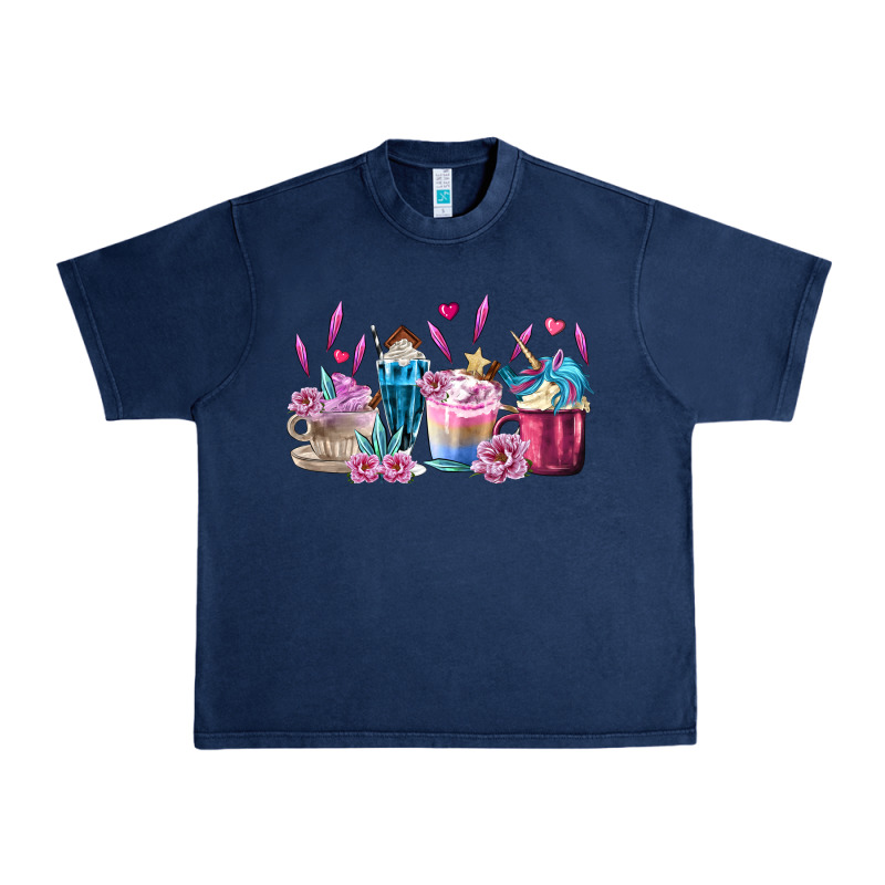 Unicorn Coffee Cups Urban Heavy Tee by MaliasSmallBusiness | Teevron