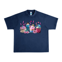 Navy Unicorn Coffee Cups Urban Heavy Tee - MaliasSmallBusiness