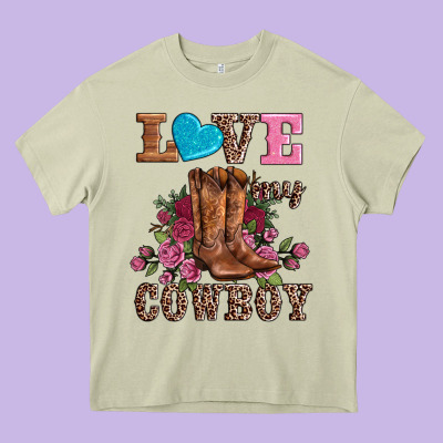 Valentines Day Love My Cowboy Heavy Core Tee Designed By Adodesignshop