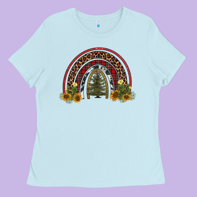 Rainbow Tree Ladies Tee Designed By Adodesignshop
