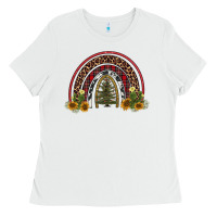 White rainbow tree Ladies Tee - AdoDesignShop