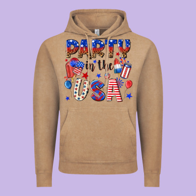Party In The Usa Vintage Hoodie Designed By Nancycooperartshop