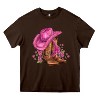 Chocolate Brown valentines day boots cowgirl hat and roses Heavy Core Tee - AdoDesignShop