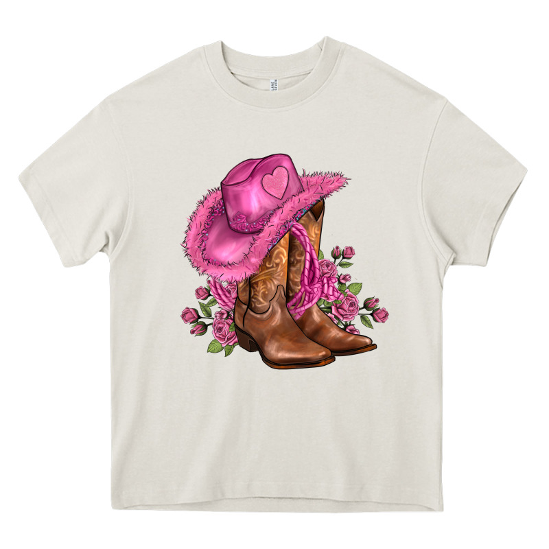 Valentines Day Boots Cowgirl Hat And Roses Heavy Core Tee by AdoDesignShop | Teevron