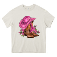 Cream valentines day boots cowgirl hat and roses Heavy Core Tee - AdoDesignShop