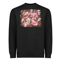 Black Easter Quail Eggs And Leopard Bunny Heavyweight Sweatshirt - RanaPortraitStore