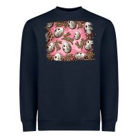 Navy Easter Quail Eggs And Leopard Bunny Heavyweight Sweatshirt - RanaPortraitStore