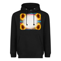 Black Serape Bleached Sunflowers Leopard Background Heavyweight Hoodie - CowCowDesign