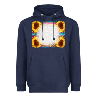 Navy Serape Bleached Sunflowers Leopard Background Heavyweight Hoodie - CowCowDesign