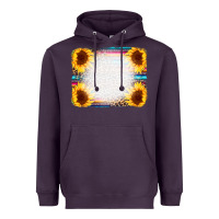 Plum Serape Bleached Sunflowers Leopard Background Heavyweight Hoodie - CowCowDesign