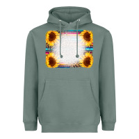 Sage Serape Bleached Sunflowers Leopard Background Heavyweight Hoodie - CowCowDesign