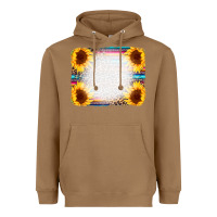 Serape Bleached Sunflowers Leopard Background Heavyweight Hoodie | Teevron