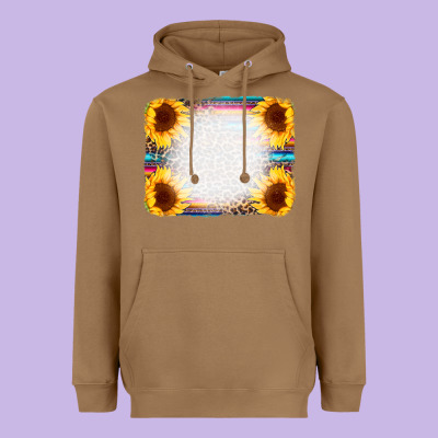 Serape Bleached Sunflowers Leopard Background Heavyweight Hoodie Designed By Cowcowdesign