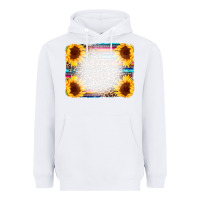 White Serape Bleached Sunflowers Leopard Background Heavyweight Hoodie - CowCowDesign