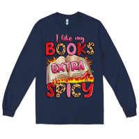Navy i like my books extra spicy Long Sleeve Tee - Artiststas