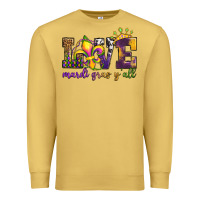 Antique Gold love. ardi gras y'all Premium Sweatshirt - OliviaCreatesArt