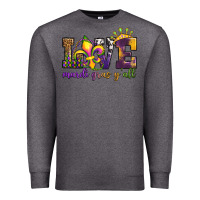 Charcoal Heather love. ardi gras y'all Premium Sweatshirt - OliviaCreatesArt