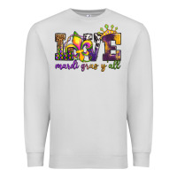Dove Grey love. ardi gras y'all Premium Sweatshirt - OliviaCreatesArt