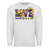 Oatmeal Heather love. ardi gras y'all Premium Sweatshirt - OliviaCreatesArt
