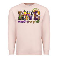 Pale Pink love. ardi gras y'all Premium Sweatshirt - OliviaCreatesArt