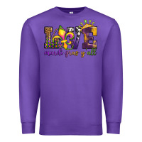 Purple love. ardi gras y'all Premium Sweatshirt - OliviaCreatesArt