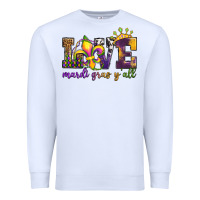 White love. ardi gras y'all Premium Sweatshirt - OliviaCreatesArt