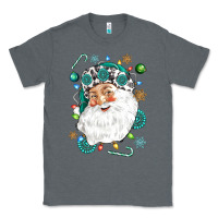 Charcoal Heather Western Santa Christmas Classic Tee - NancyCooperArtShop