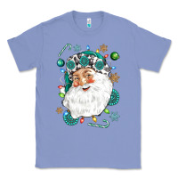 Colony Blue Western Santa Christmas Classic Tee - NancyCooperArtShop