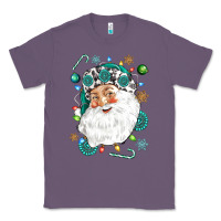 Lavender Western Santa Christmas Classic Tee - NancyCooperArtShop