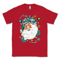 Red Western Santa Christmas Classic Tee - NancyCooperArtShop