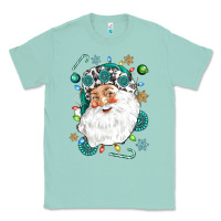 Seafoam Western Santa Christmas Classic Tee - NancyCooperArtShop