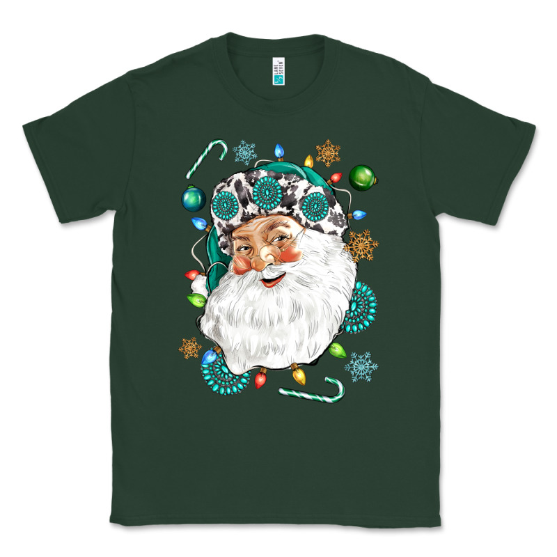 Western Santa Christmas Classic Tee by NancyCooperArtShop | Teevron