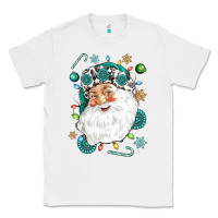 White Western Santa Christmas Classic Tee - NancyCooperArtShop