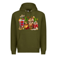 Army Green Cino De Mayo coffee cups Mexico Premium Hoodie - HowdyJamesFarm