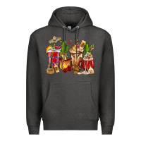 Charcoal Heather Cino De Mayo coffee cups Mexico Premium Hoodie - HowdyJamesFarm