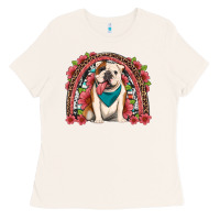 Bone english bulldog floral rainbow Ladies Tee - Artiststas