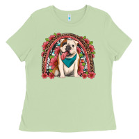 Matcha english bulldog floral rainbow Ladies Tee - Artiststas
