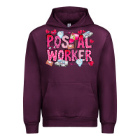 Mauve Wine Postal Worker Urban Hoodie - CowhideDigitalArt