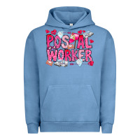 Pigment Pebble Blue Postal Worker Urban Hoodie - CowhideDigitalArt