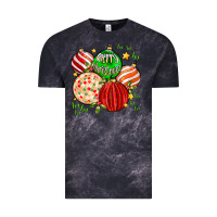 Cloud Black merry christmas tree ball Vintage Tee - MaliasSmallBusiness