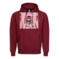 Burgundy skull mom pink glitter with daisy Zipper Hoodie - TumblerDesignByShophia
