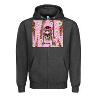 Charcoal Heather skull mom pink glitter with daisy Zipper Hoodie - TumblerDesignByShophia