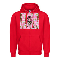 Red skull mom pink glitter with daisy Zipper Hoodie - TumblerDesignByShophia