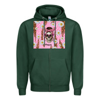 Sports Green skull mom pink glitter with daisy Zipper Hoodie - TumblerDesignByShophia