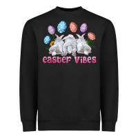 Black Easter Vibes with Bunny and Eggs Heavyweight Sweatshirt - RanaPortraitStore