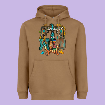 Western Wild Soul Heavyweight Hoodie Designed By Oliviacreatesart