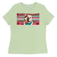Matcha english bulldog floral license plate Ladies Tee - Artiststas