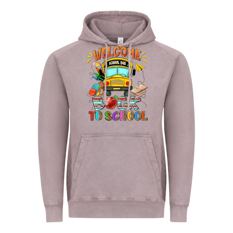 Welcome Back To School With School Bus Vintage Hoodie by NancyCooperArtShop | Teevron
