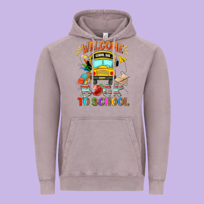 Welcome Back To School With School Bus Vintage Hoodie Designed By Nancycooperartshop