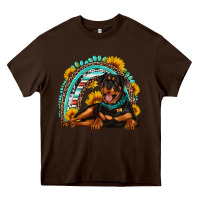 Chocolate Brown Rottweiler  rainbow Heavy Core Tee - Artiststas